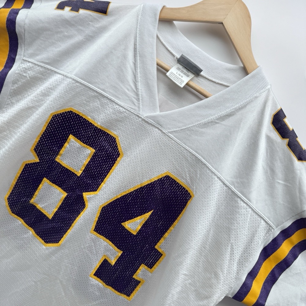 Vintage Reebok Men's Size Large NFL Minnesota Vikings Randy Moss 84 Jersey White